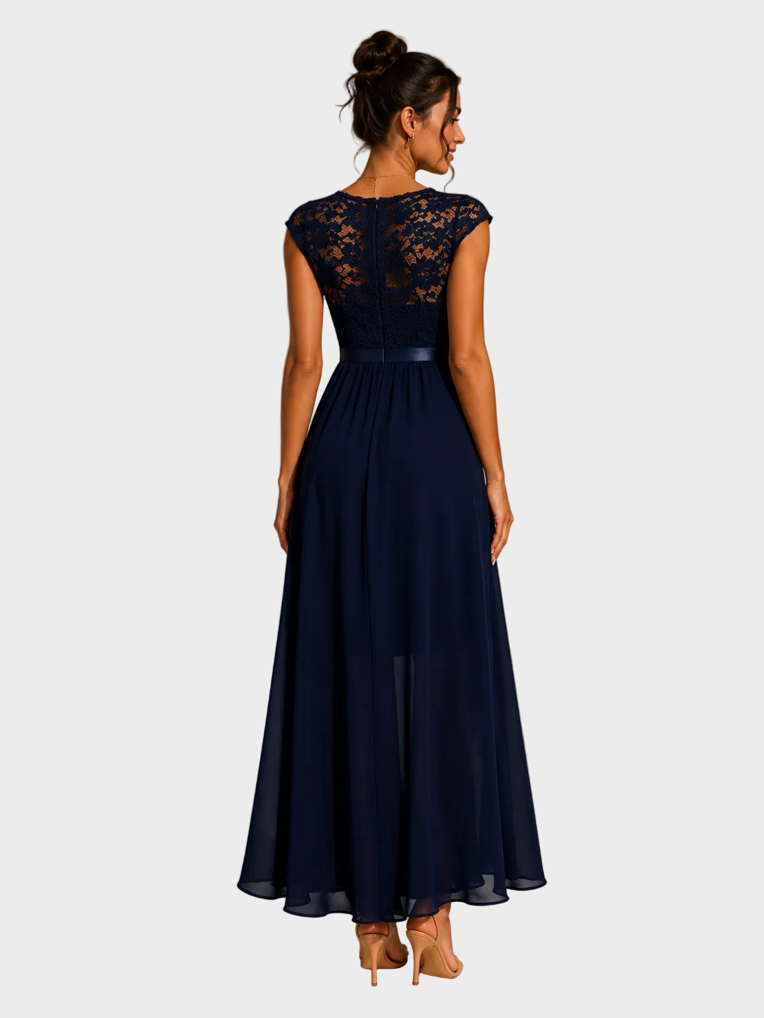 Jodie | A-Line Maxi Dress with Ruffles and Lace