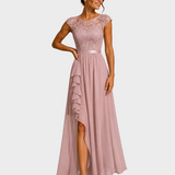 Jodie | A-Line Maxi Dress with a Cascading Ruffle