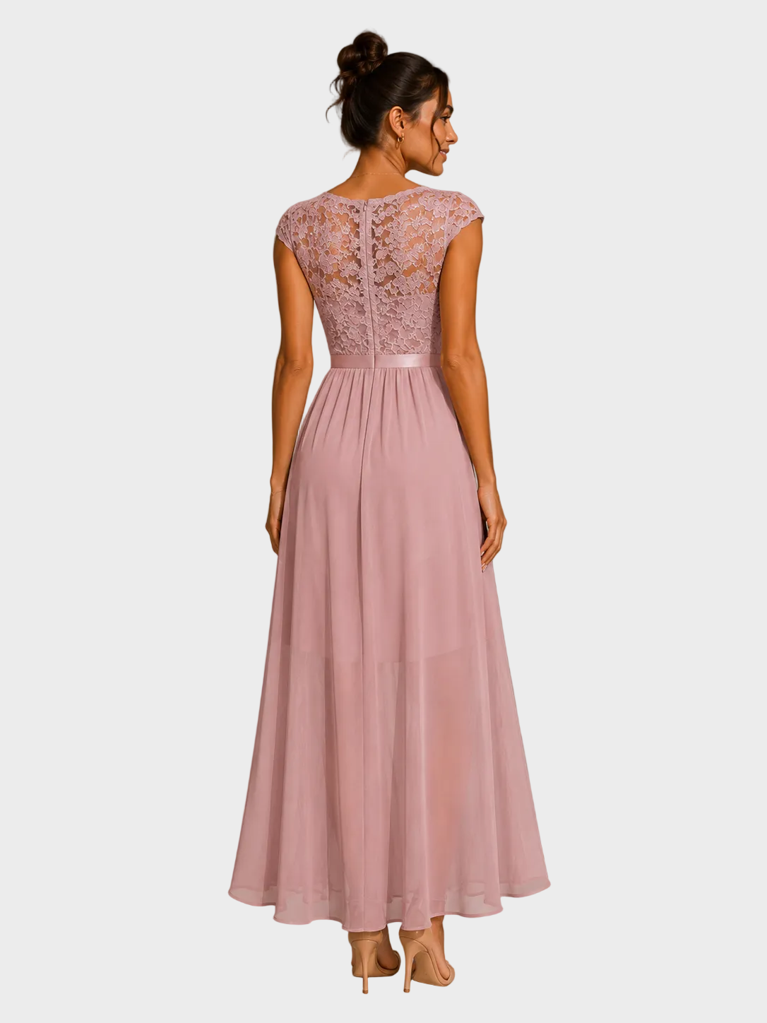 Jodie | A-Line Maxi Dress with Ruffles and Lace