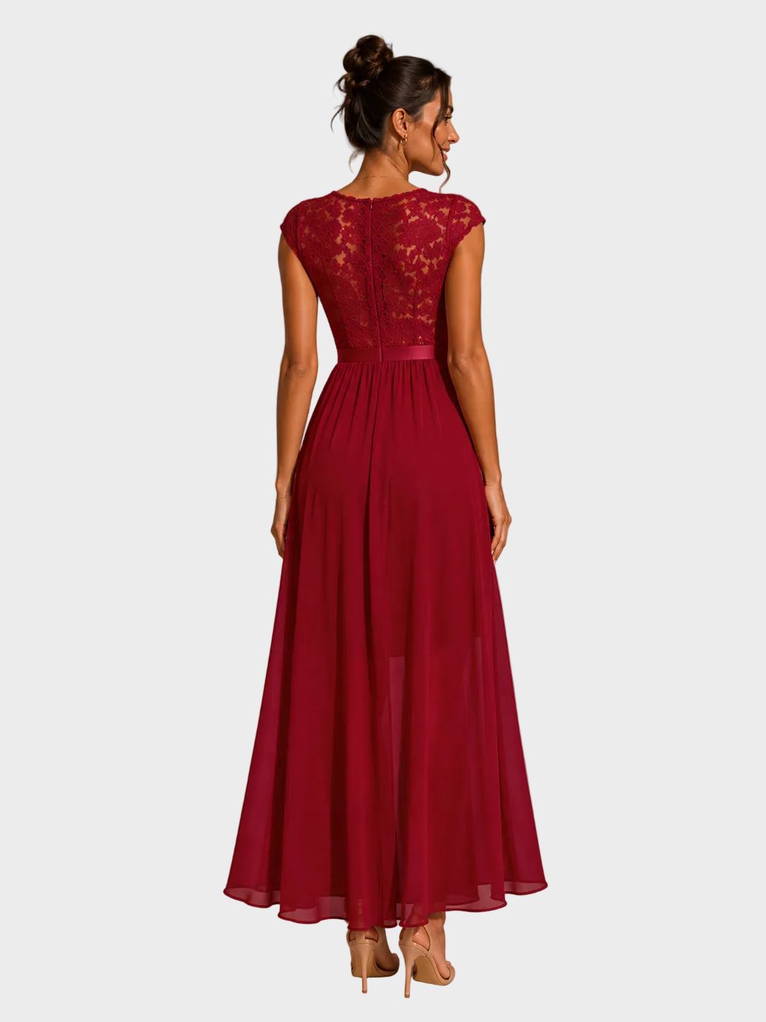 Jodie | A-Line Maxi Dress with Ruffles and Lace