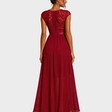 Jodie | A-Line Maxi Dress with a Cascading Ruffle