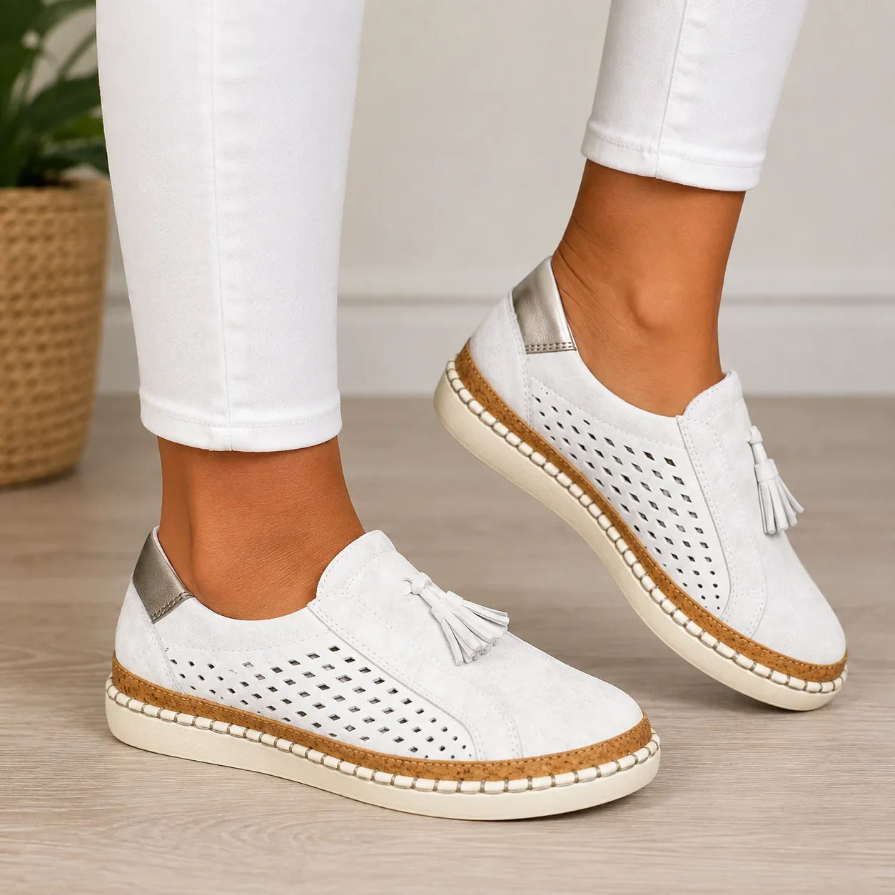 Kendall Orthopedic Slip-Ons White, photo studio