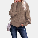 Khaki Oversized Cable Knit Jumper