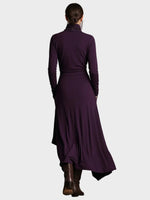 Tessie | Asymmetric Knit Turtleneck Maxi Dress