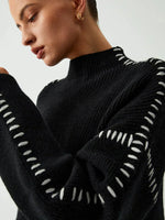 Black Contrast Stitch Jumper