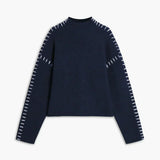 Black Contrast Stitch Jumper