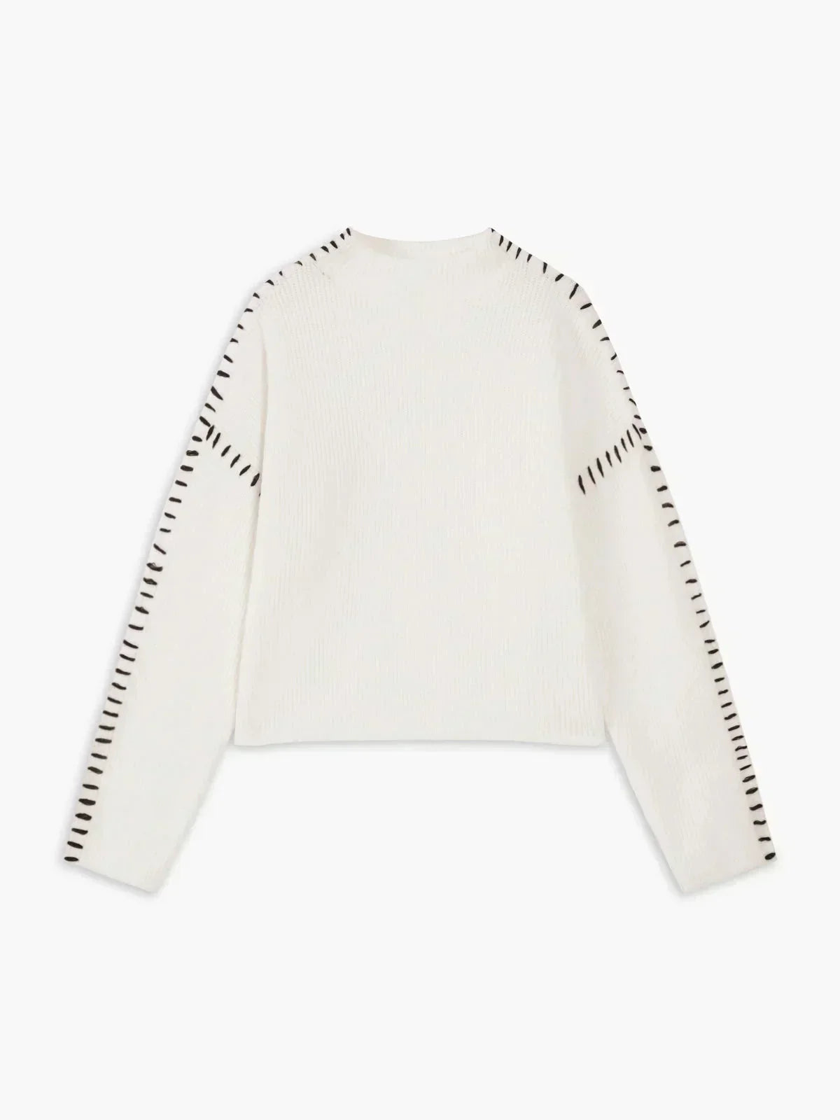 Black Contrast Stitch Jumper