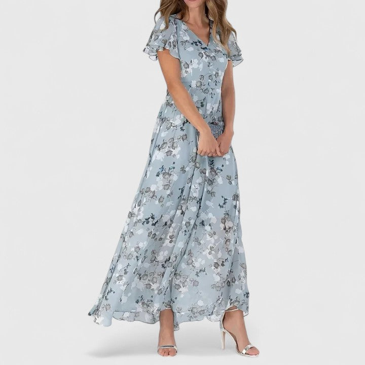 Luxe Maternity Dress Blue, studio photo