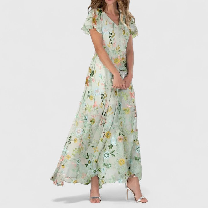 Luxe Maternity Dress Light Green, studio photo