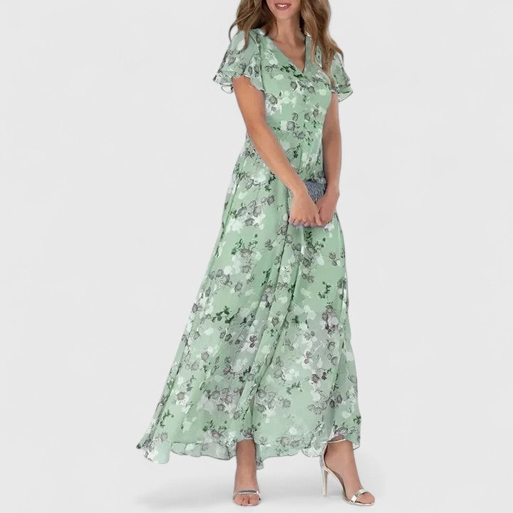 Luxe Maternity Dress Green, studio photo