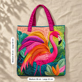 Lynette | Quilted Tote Bag with a Tropical Flamingo