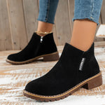 Mary | Ankle Boots with a Low Block Heel and Side Zip