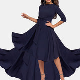 Marie | Belted Three-Quarter Sleeve Midi Dress
