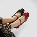 Orthopaedic Mary Jane Shoes in Black Patent, Block Heel