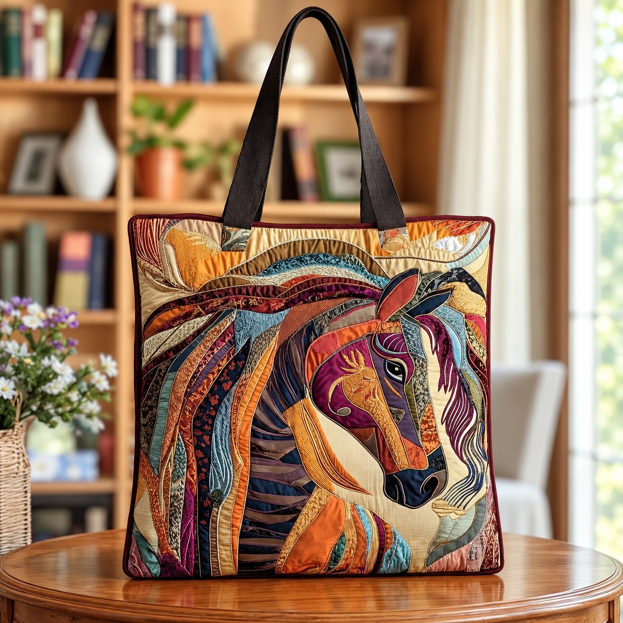 Handcrafted Bag - Multicolour Mosaic Horse