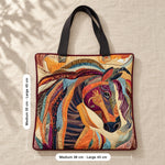 Minnie | Quilted Tote Bag with a Patchwork Mosaic Horse