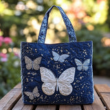 Monique | Quilted Tote Bag with Shimmering Butterflies