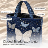 Monique | Quilted Tote Bag with Shimmering Butterflies