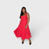 Adeline | Timeless Square-Neck Midi Dress