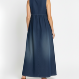 Vintage Strappy Denim Maxi Dress