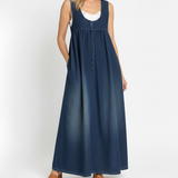 Vintage Strappy Denim Maxi Dress