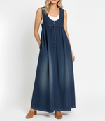 Vintage Strappy Denim Maxi Dress