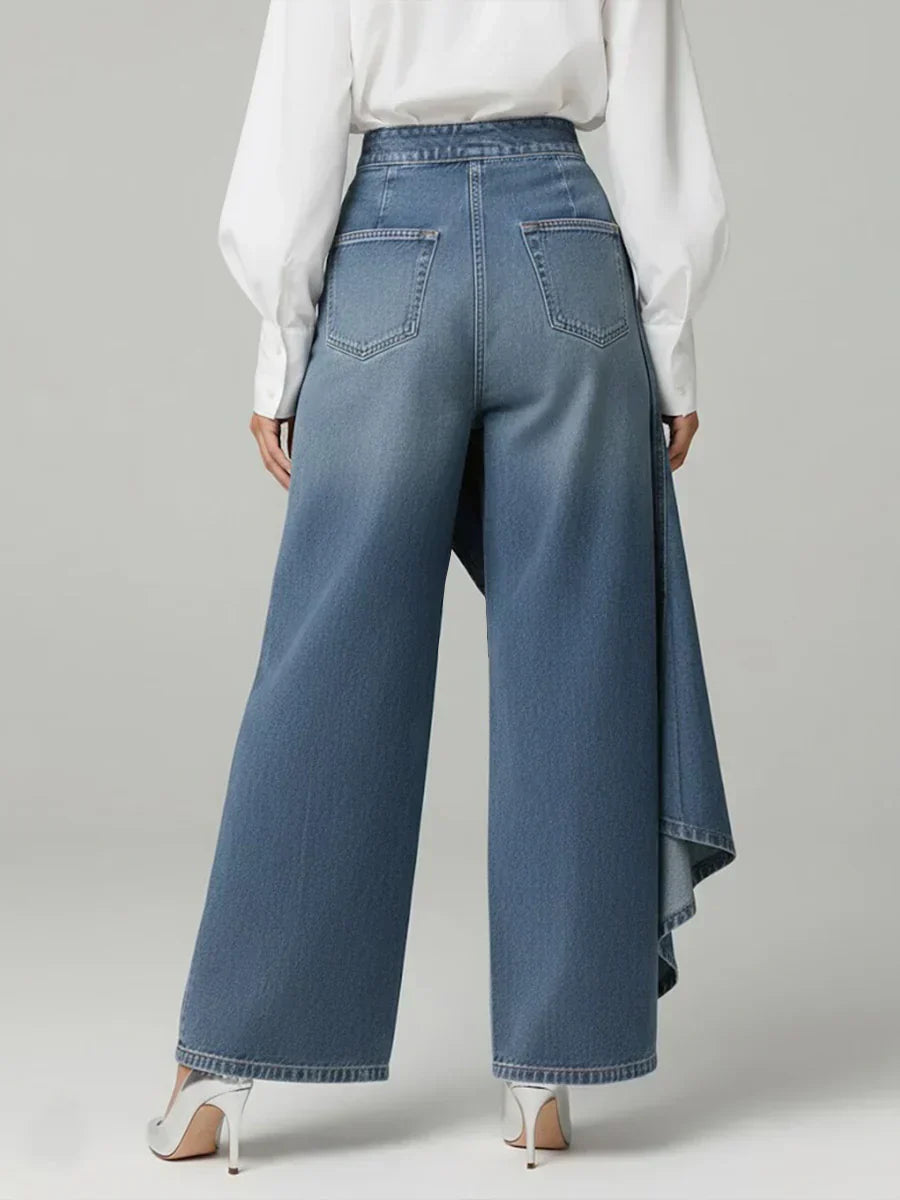 Reya High-Waisted Wide-Leg Jeans Black, photo studio