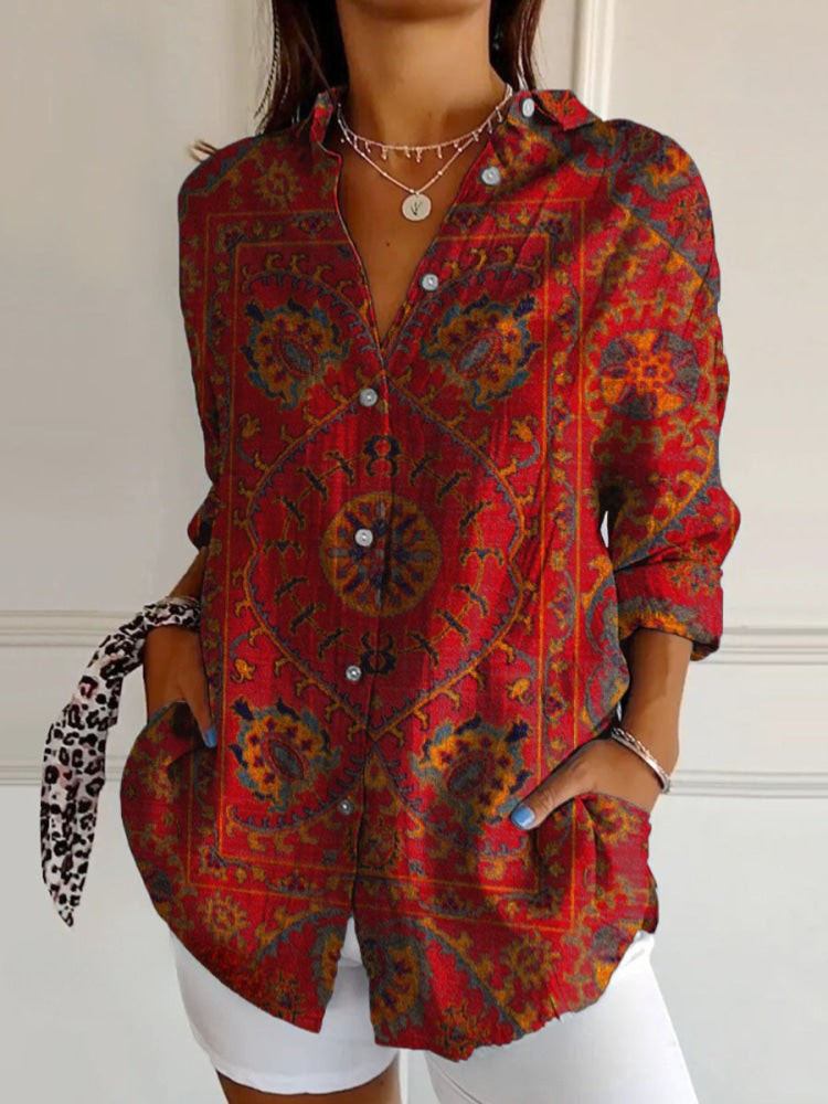 Venetia | Retro-Inspired Top Red, studio photo