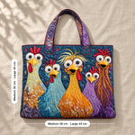 Philomena | Quilted Tote Bag with Five Cheeky Hens