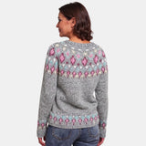 Pink Floral Nordic Jumper