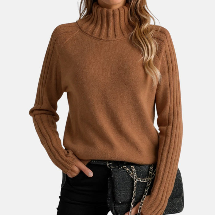 Camel High-Neck Jumper