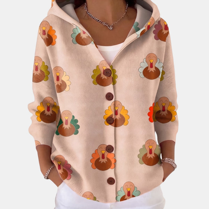 Pumpkin Hooded Cardigan