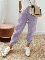 Rylie | Pinstripe Trousers with Rolled Cuffs