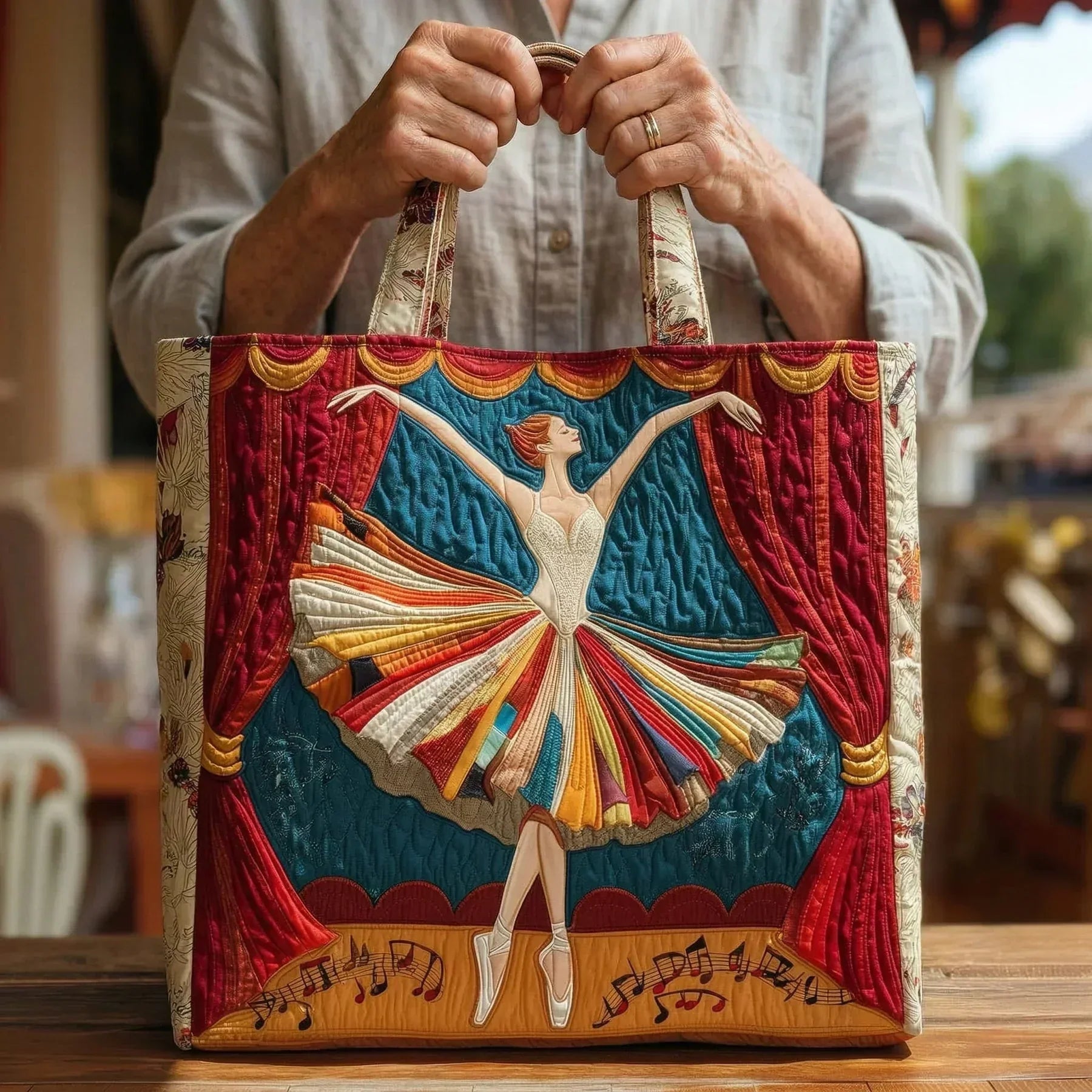 Quilted Handcrafted Bag - Elegant Ballerina