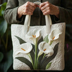Quilted Handcrafted Bag - White Calla Lilies