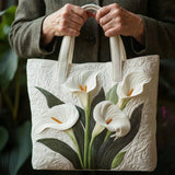 Quilted Handcrafted Bag - White Calla Lilies