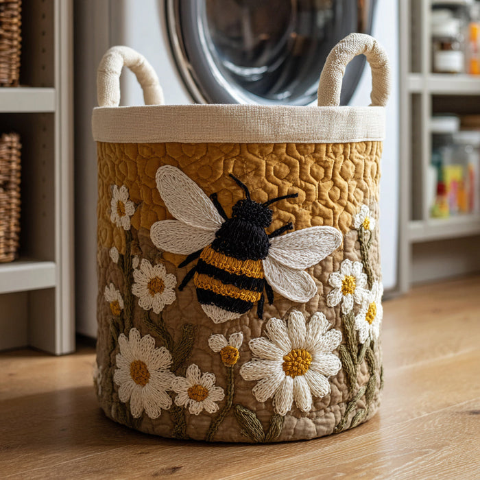 Quilted Laundry Basket - Bee and Daisies