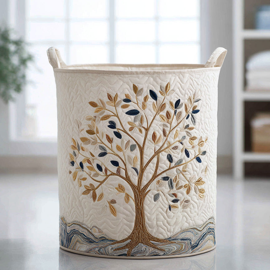 Quilted Laundry Basket - Golden Tree