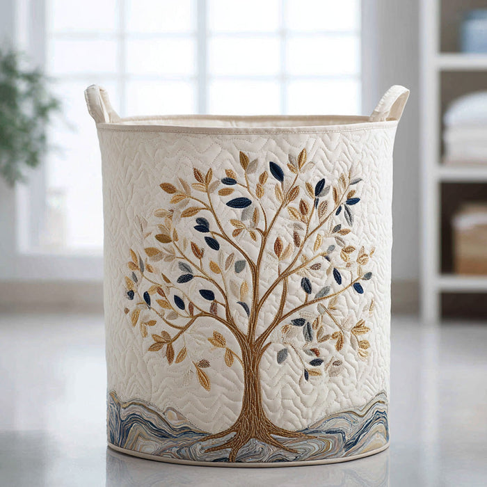 Quilted Laundry Basket - Golden Tree