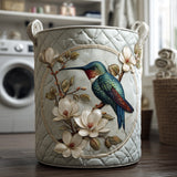 Quilted Laundry Basket - Hummingbird and Magnolias
