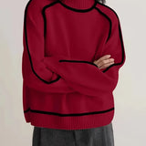 Black Outlined Turtleneck Jumper