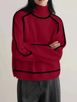 Black Outlined Turtleneck Jumper