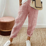 Rylie | Pinstripe Trousers with Rolled Cuffs
