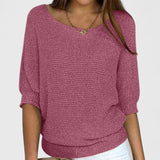 Purple Three-Quarter Sleeve Jumper