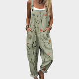 Rosalyn | Women's Bright Country Sage Floral Overalls