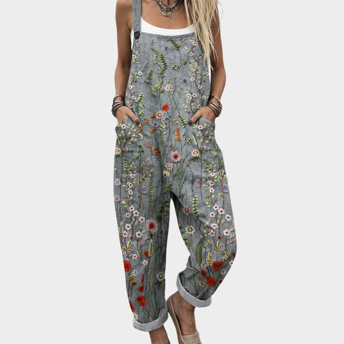 Rowan | Women's Bright Boho Country Floral Overalls