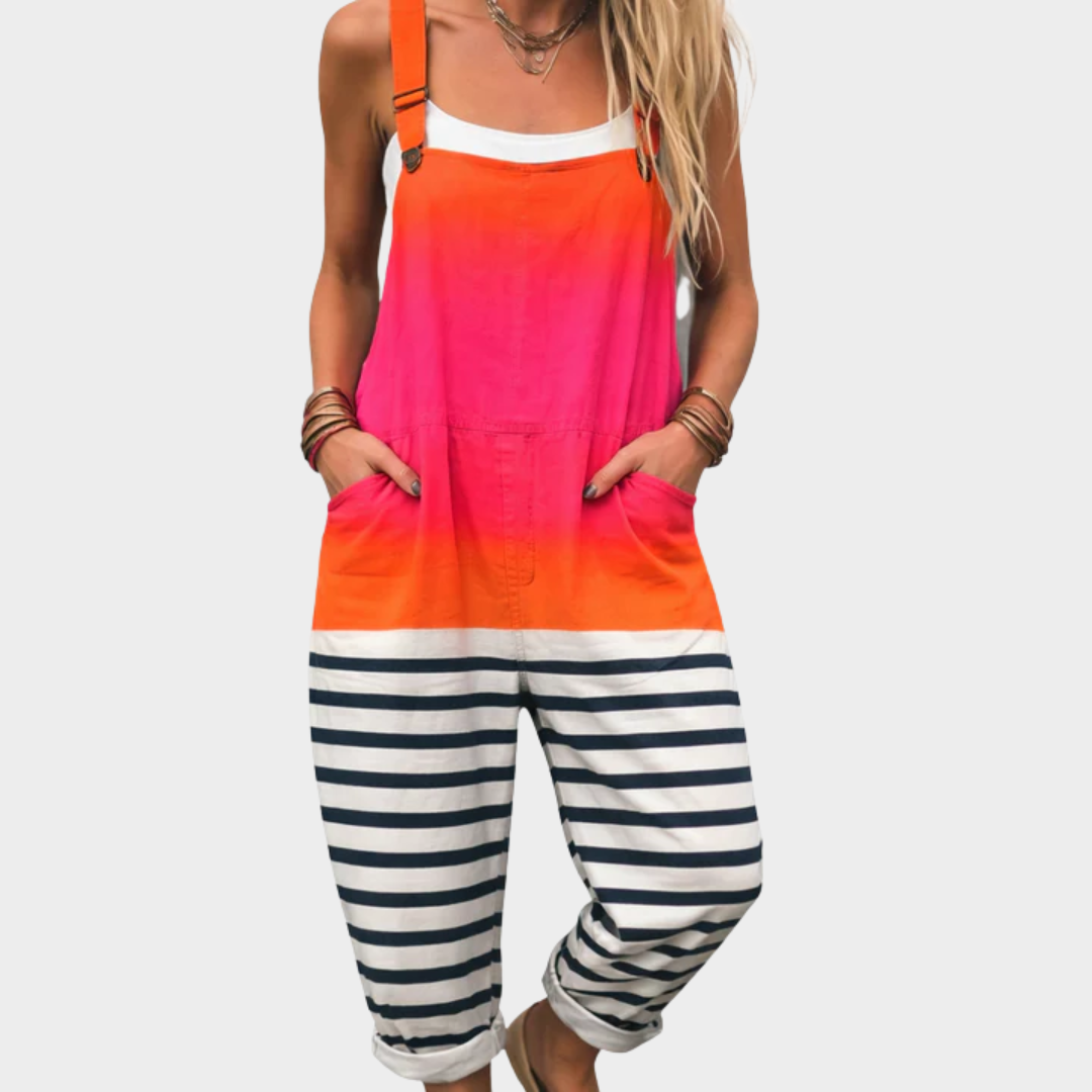 Roxanne | Women's Vibrant Ocean Gradient Overalls