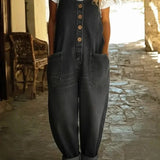 Vintage Denim Overalls with Large Pockets