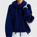 Drawstring Funnel-Neck Jumper