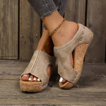 Emmie | Studded Slip-On Wedge Sandals with Cut-Outs